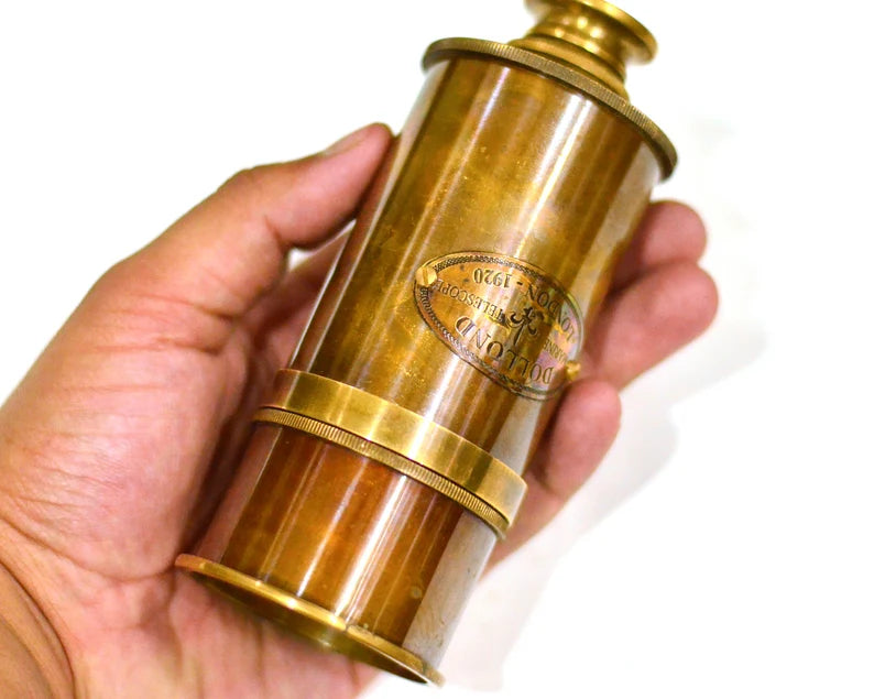 18 Inch Telescope With Wooden Tripod Vintage Brass Spyglass