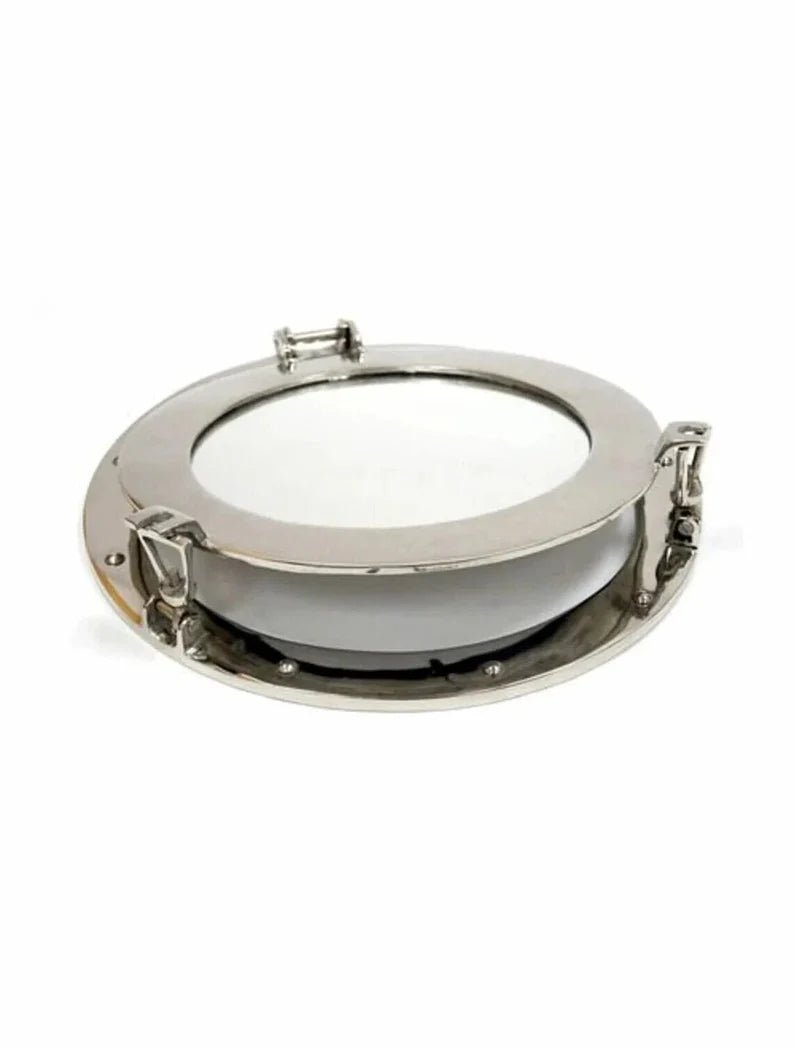 12" Ship's Porthole Glass Window - Chrome Maritime Wall Decor - Retro Handicrafts