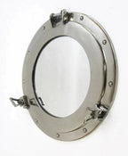 12" Ship's Porthole Glass Window - Chrome Maritime Wall Decor - Retro Handicrafts