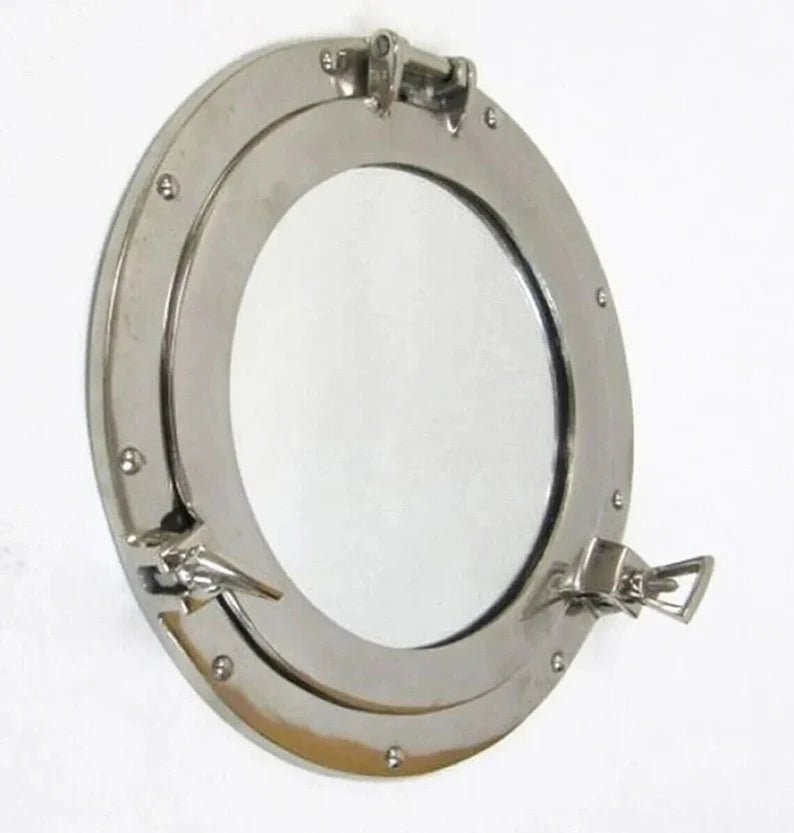 12" Ship's Porthole Glass Window - Chrome Maritime Wall Decor - Retro Handicrafts