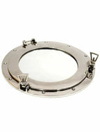 12" Ship's Porthole Glass Window - Chrome Maritime Wall Decor - Retro Handicrafts