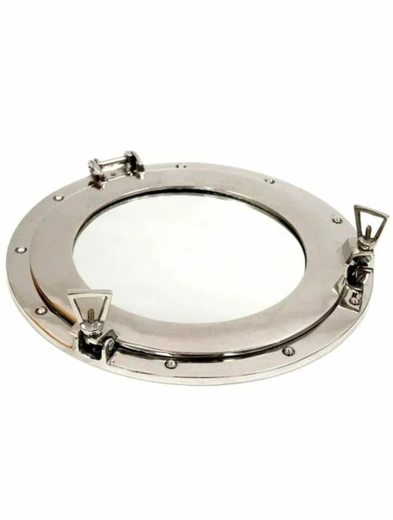 12" Ship's Porthole Glass Window - Chrome Maritime Wall Decor - Retro Handicrafts