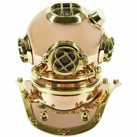 12" Solid brass diving helmet replica handmade style solid brass design gift - Retro Handicrafts