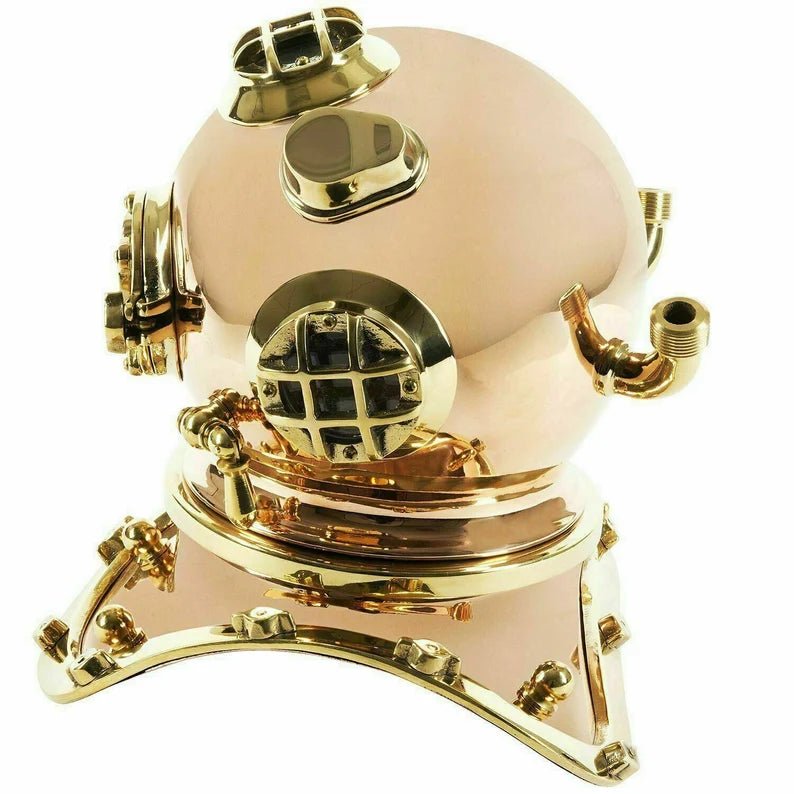 12" Solid brass diving helmet replica handmade style solid brass design gift - Retro Handicrafts