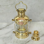 14" Full Brass Anchor Boat Light Oil Lamp | Nautical Maritime Ship Lantern - Retro Handicrafts