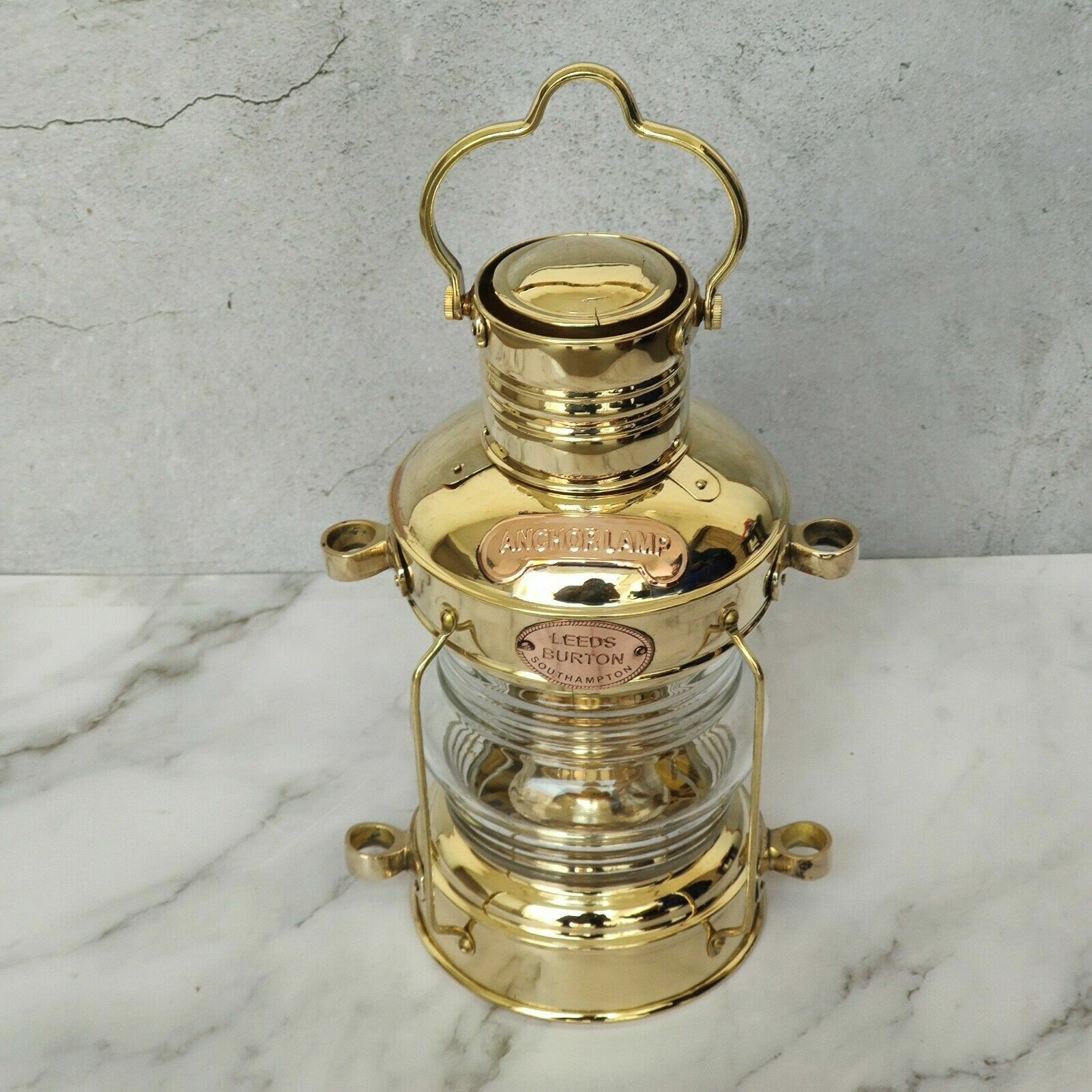 14" Full Brass Anchor Boat Light Oil Lamp | Nautical Maritime Ship Lantern - Retro Handicrafts
