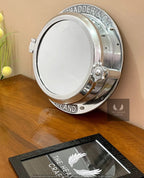 16 Inch Nickel Plated Porthole Mirror - Ship Round Wall Decor - Ideal Christmas Gift - Nautical Home Decor - Retro Handicrafts