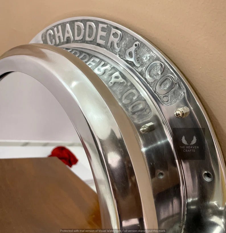 16 Inch Nickel Plated Porthole Mirror - Ship Round Wall Decor - Ideal Christmas Gift - Nautical Home Decor - Retro Handicrafts