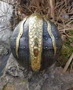 16GA SCA LARP Medieval Hardened FENCES WICKES Norman Viking Helmet Replica II - Retro Handicrafts