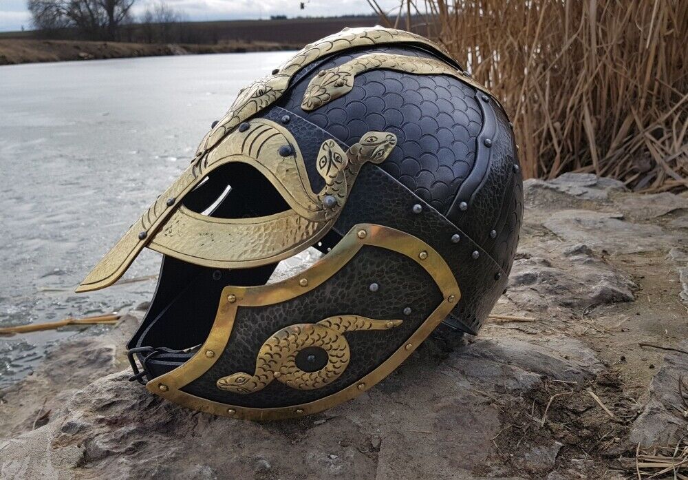 16GA SCA LARP Medieval Hardened FENCES WICKES Norman Viking Helmet Replica II - Retro Handicrafts