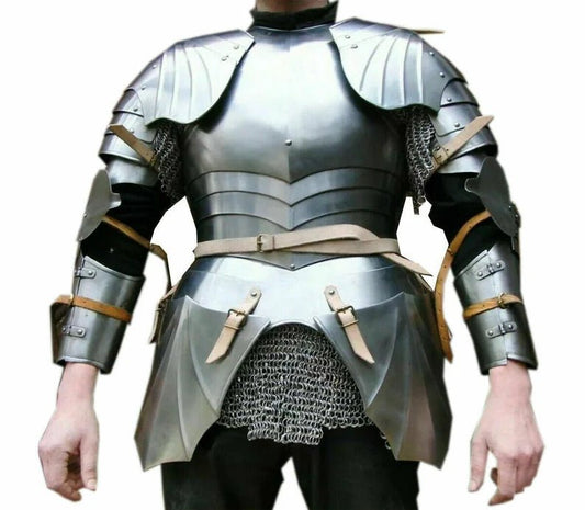 16Ga Sca Steel Medieval Half Body Lady Armor Suit With Cuirass & Pauldrons , Female knight, Warrior Girl Set Chain Mail - Retro Handicrafts