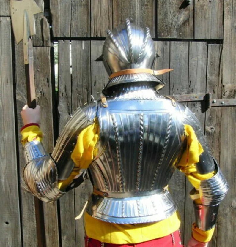 18 GA Medieval Armor Full Suit Of Maximilian captain's harp Suit 1530ct Replica - Retro Handicrafts