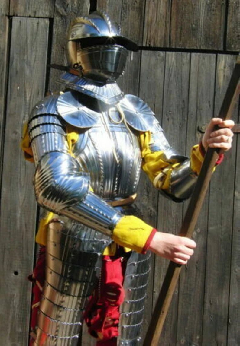 18 GA Medieval Armor Full Suit Of Maximilian captain's harp Suit 1530ct Replica - Retro Handicrafts