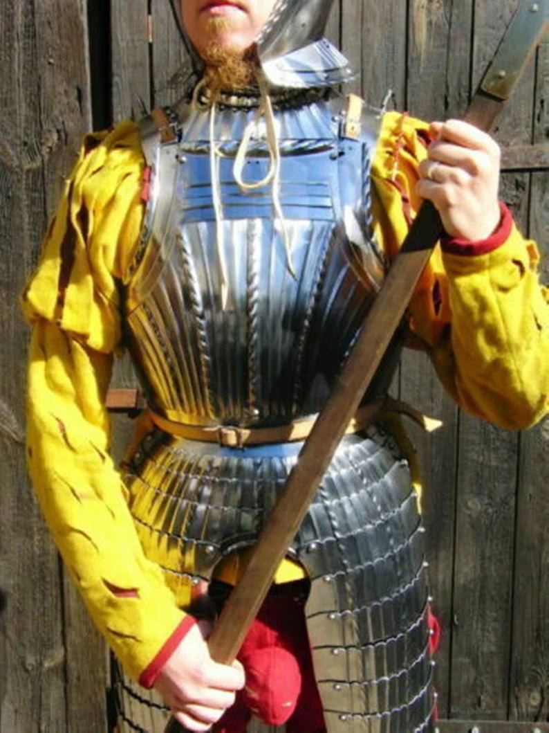 18 GA Medieval Armor Full Suit Of Maximilian captain's harp Suit 1530ct Replica - Retro Handicrafts