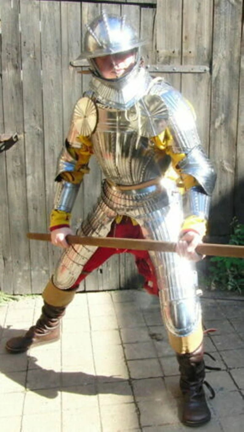 18 GA Medieval Armor Full Suit Of Maximilian captain's harp Suit 1530ct Replica - Retro Handicrafts