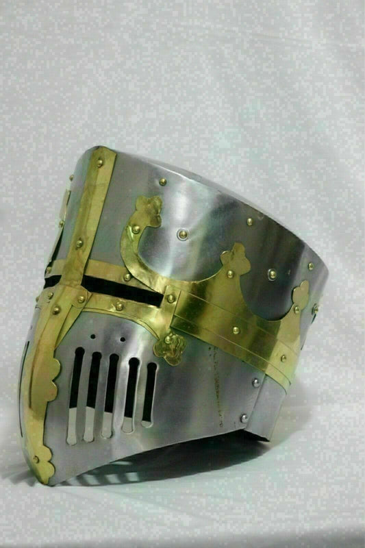 18 gauge Medieval Crusader Great Helmet knight Templar Helmet - Retro Handicrafts