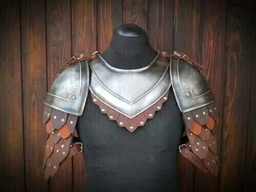 18 Gauge Metal Medieval Armor - Pauldrons and Gorget for Historical Reenactments