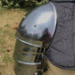 Close-up of 18 Gauge Mild Steel Medieval Armor with Bright Polished Steel Finish