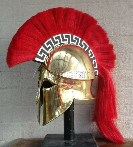 18 gauge Steel Brass Coated Medieval Greek Corinthian Helmet Spartan Helmet - Retro Handicrafts