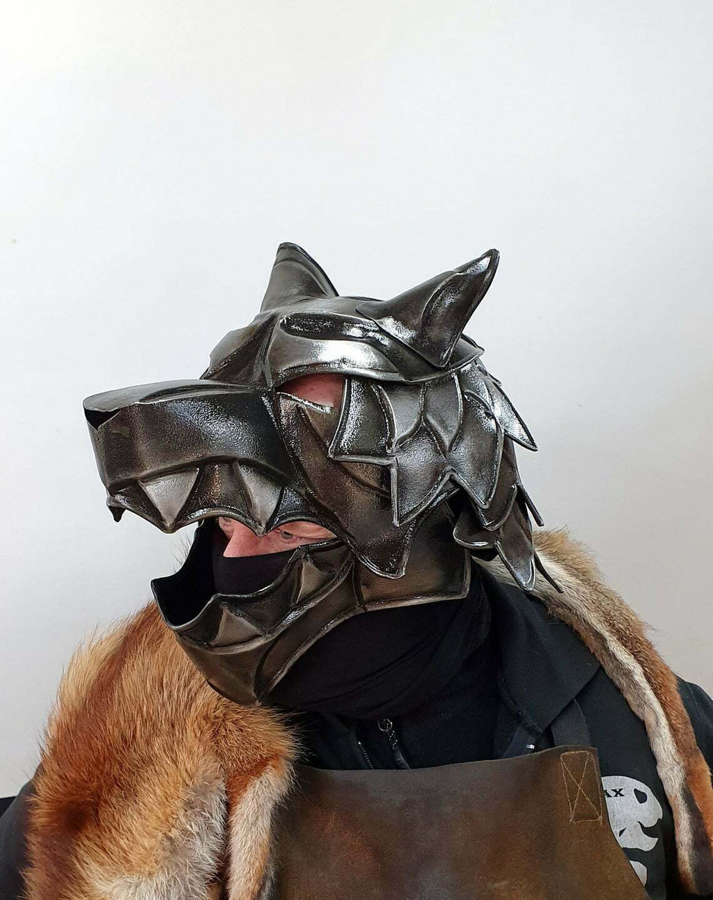 18GA Steel Medieval Great Wolf Helmet Medieval Viking Wolf Helmet Blackened Helmet - Retro Handicrafts