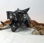 18GA Steel Medieval Great Wolf Helmet Medieval Viking Wolf Helmet Blackened Helmet - Retro Handicrafts