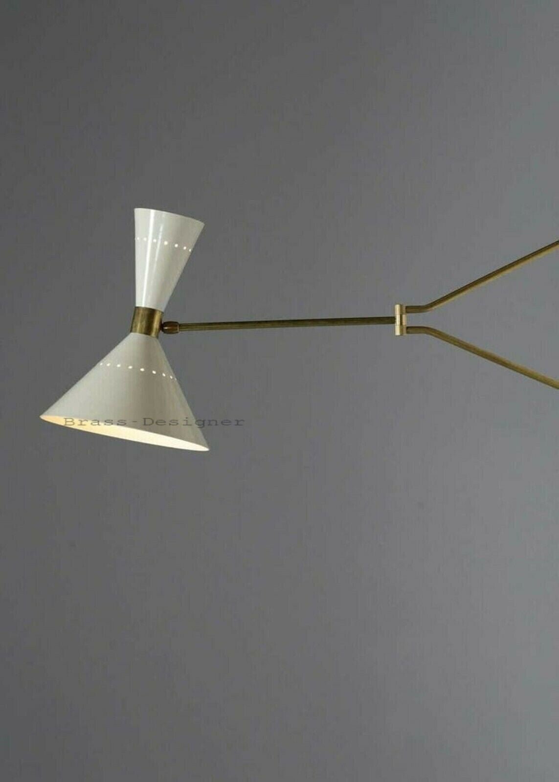1950 Brass White Wall lamp Diabolo Italian Cone Stilnovo Sputnik Light Swing Arm Italian Diabolo Wall Sconce Lamps for Elegant Lighting - Retro Handicrafts