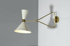 1950 Brass White Wall lamp Diabolo Italian Cone Stilnovo Sputnik Light Swing Arm Italian Diabolo Wall Sconce Lamps for Elegant Lighting - Retro Handicrafts