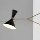 1950 Italian Brass Black Wall Lamp: Diabolo Cone, Stilnovo Sputnik Light, Swing Arm - Retro Handicrafts