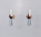 1950' s Mid Century Brass Monolith Wall Sconces Lamps Lighting Sconce Set of Two - Retro Handicrafts