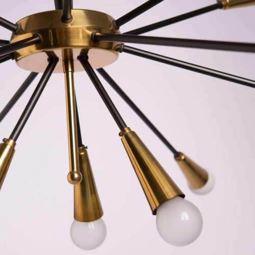 1950's Mid Century Brass Sputnik Italian Chandeliers Ceiling Light Fixture 15 - Retro Handicrafts