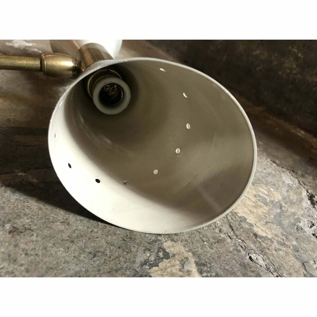 1960 's Italian Sconces in Brass Stilnovo Lamps Ceiling Wall Fixture Light White - Retro Handicrafts