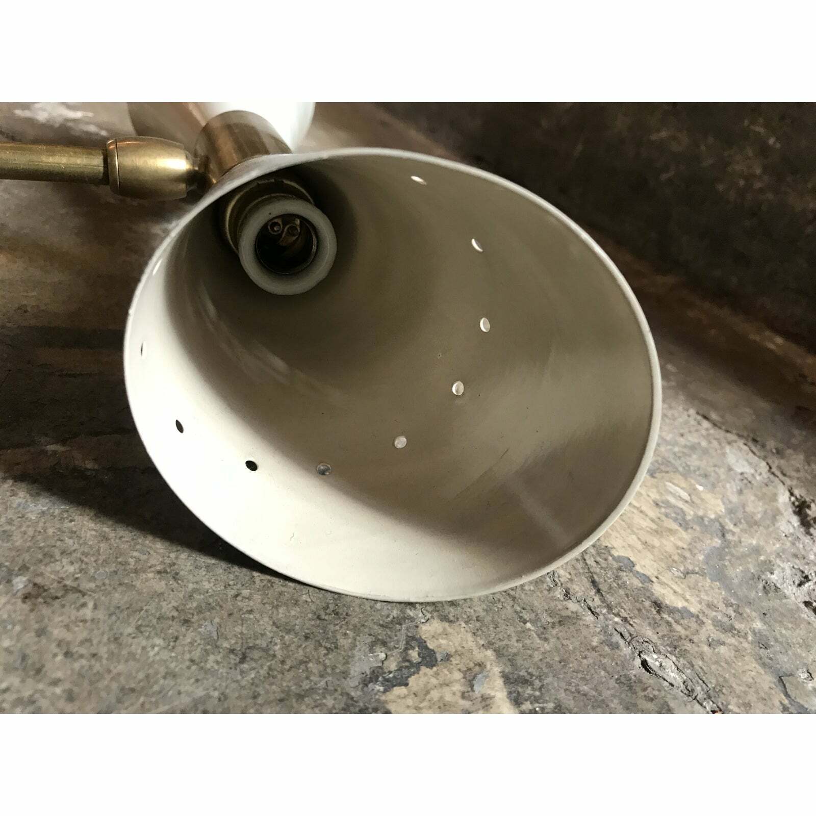 1960 's Italian Sconces in Brass Stilnovo Lamps Ceiling Wall Fixture Light White - Retro Handicrafts