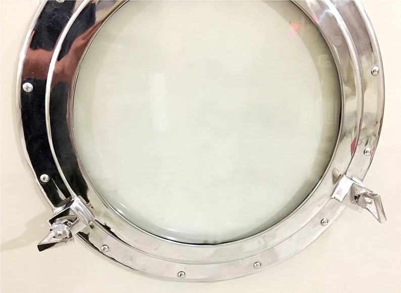 20" Canal Boat Porthole Window Nickel Finish Wall Window Glass - Retro Handicrafts