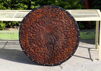 24-inch authentic Viking wooden shield with battle-worn finish for collectors and reenactments