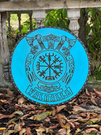 24-Inch Handmade Viking Shield - Wooden and Iron Craftsmanship for Battle-Ready Defense