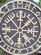 Battle-ready 24-inch Viking Shield crafted from premium wood, ideal for reenactments and historical role-playing