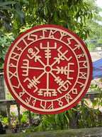 24-Inch Handmade Viking Shield with Meticulous Finish - Wooden and Iron