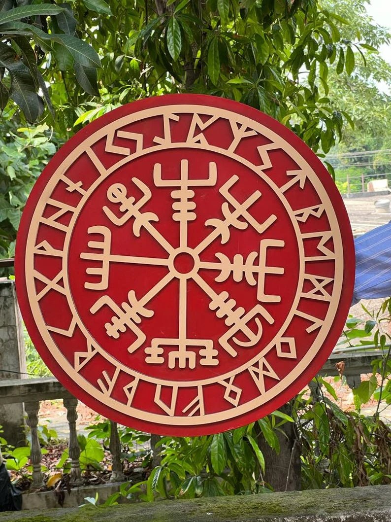 24-Inch Handmade Viking Shield with Meticulous Finish - Wooden and Iron