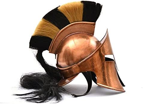 300 Movie Great King Leonidas Spartan Helmet~Fully Functional Medieval Copper Antique Helmet~ Solid Steel with Inner Leather Liner Helmet - Retro Handicrafts