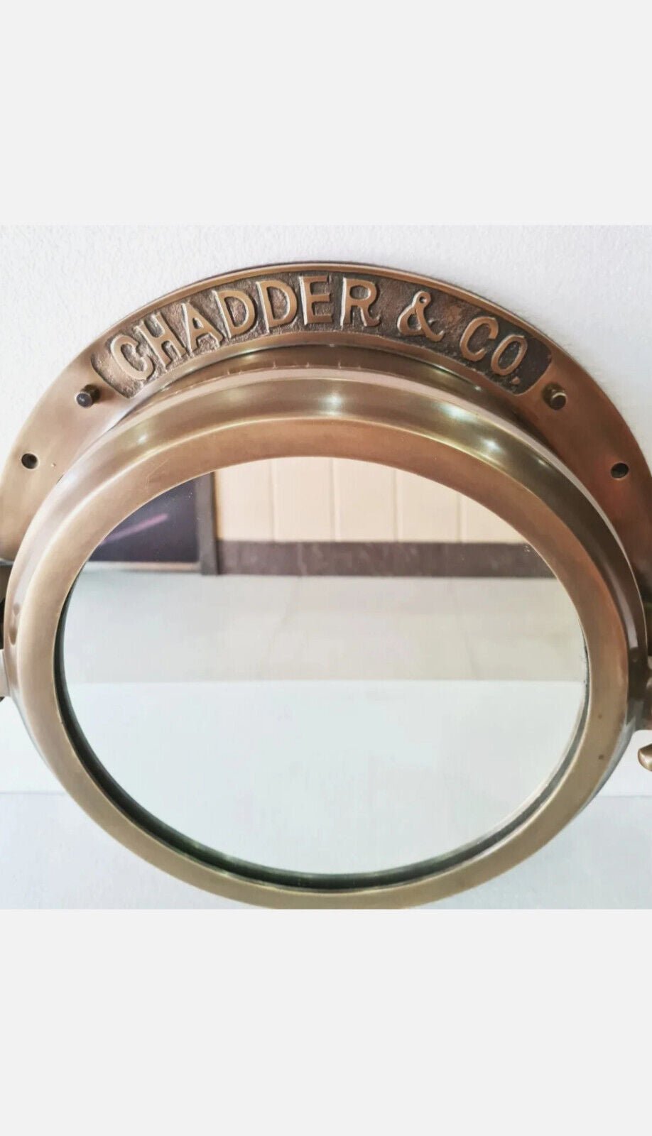 40.64 cm Antique Brown Ship Porthole Mirror - Nautical Round Wall Decor - Retro Handicrafts