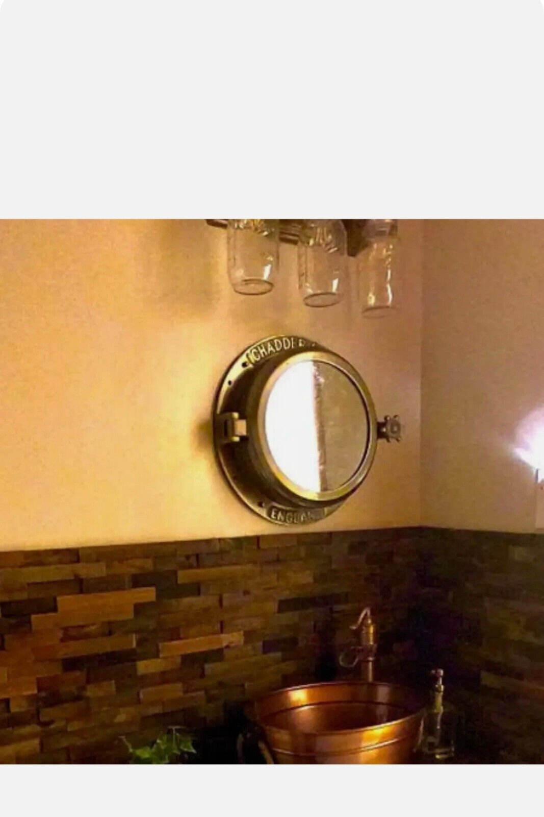 40.64 cm Antique Brown Ship Porthole Mirror - Nautical Round Wall Decor - Retro Handicrafts