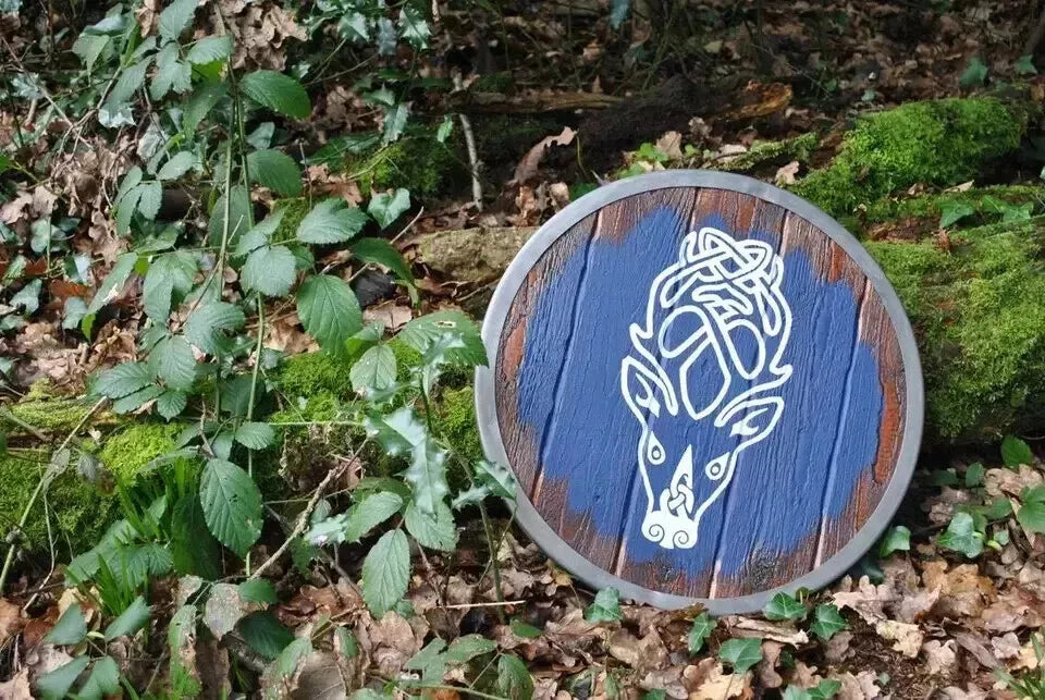 24” Medieval Wooden Battle-Ready Viking Shield - Halloween Prop