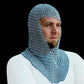 Aluminum Butted Chainmail Coif - Authentic Medieval Reenactment Armor Costume - Ideal Christmas Gift - Retro Handicrafts