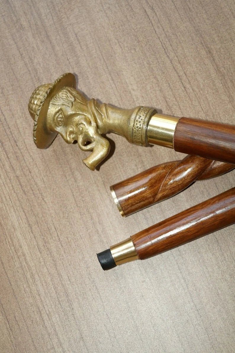 Aluminum Designer Sherlock Holmes Handle Walking Stick Cane - Retro Handicrafts