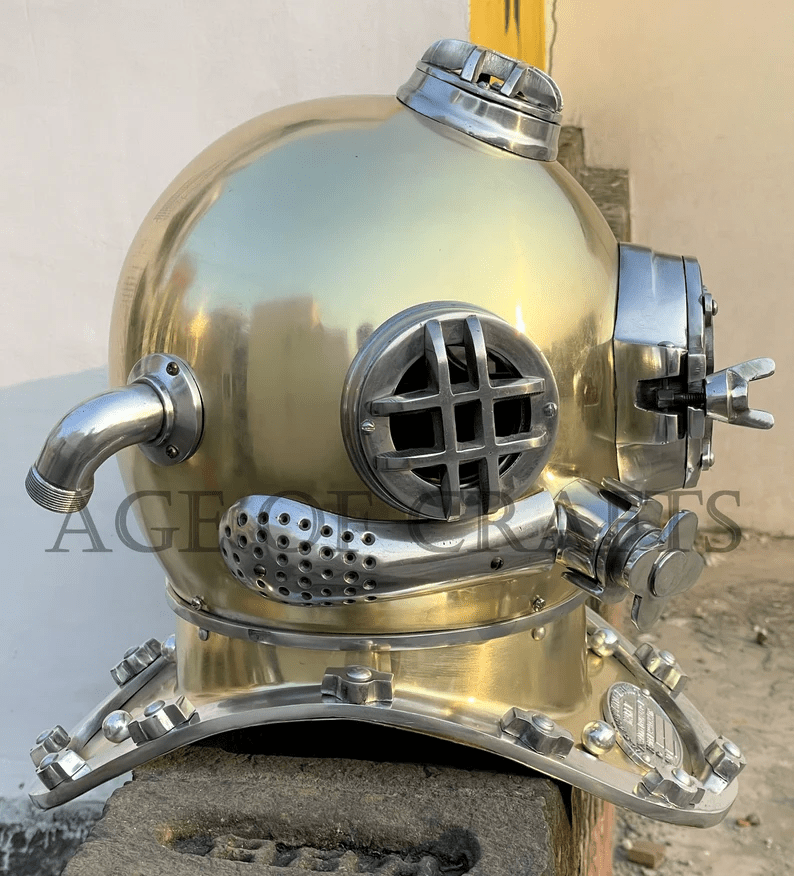 Antique Boston Diving Helmet Vintage Divers Deep Sea US Navy Mark V - Retro Handicrafts