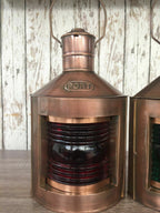 Antique Brass Finish Port & Starboard Lanterns Nautical Oil Lamps Ship Boat - Retro Handicrafts