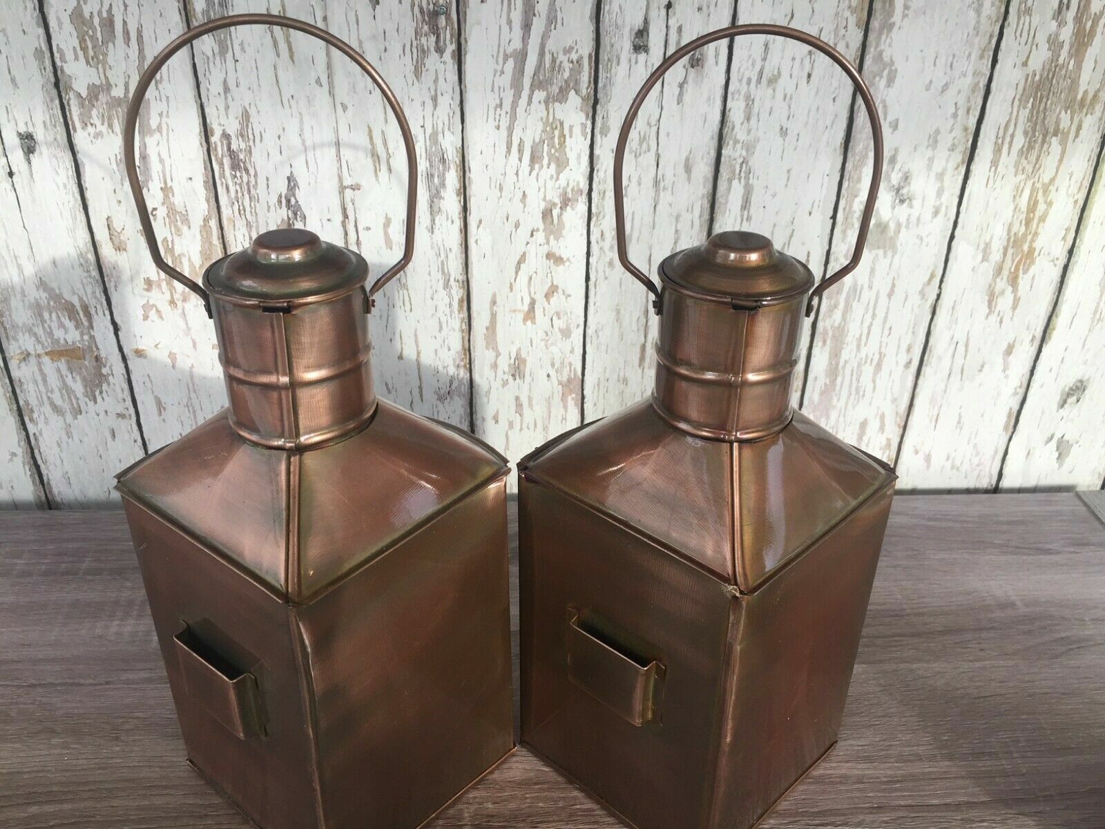 Antique Brass Finish Port & Starboard Lanterns Nautical Oil Lamps Ship Boat - Retro Handicrafts