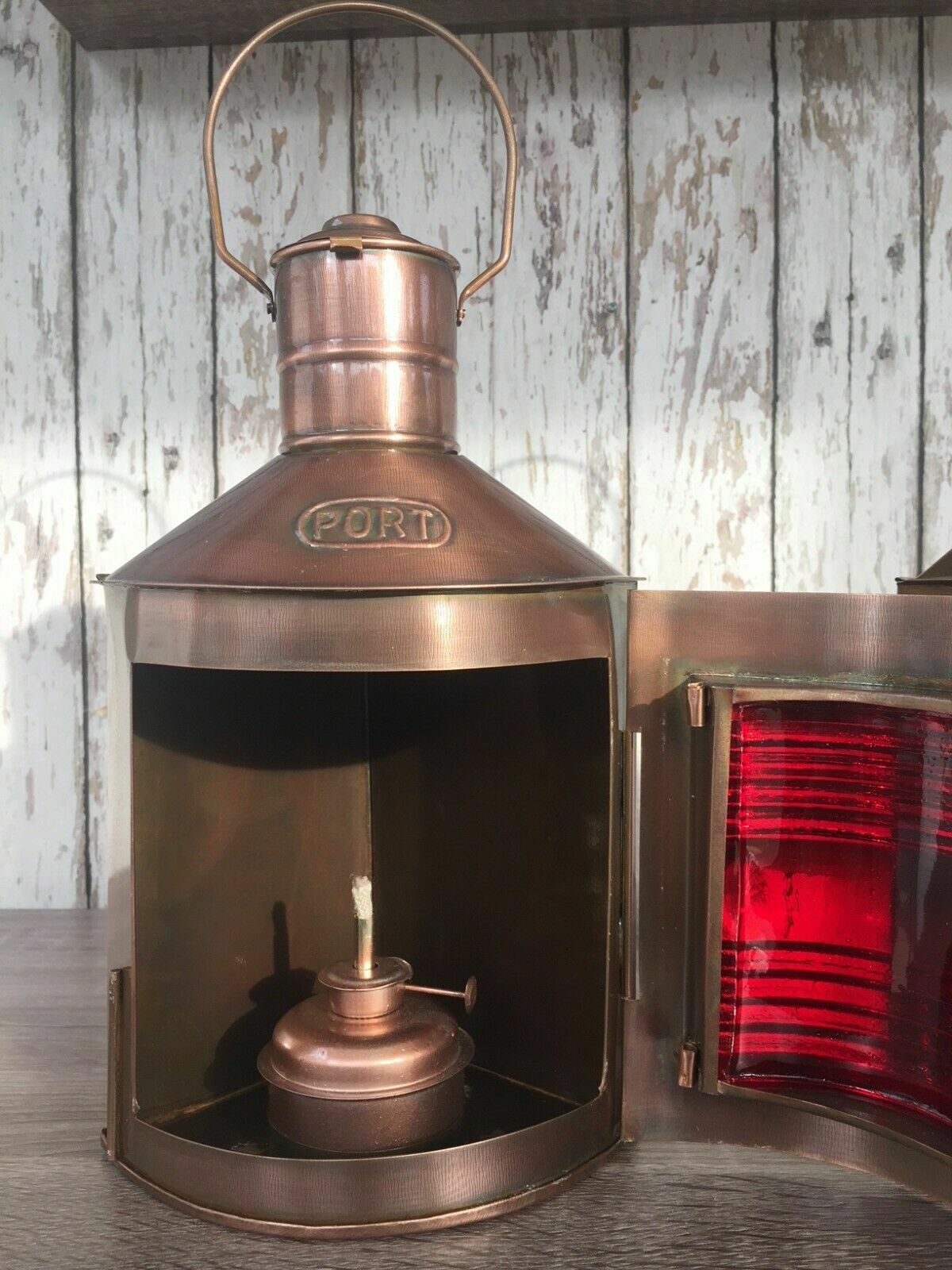 Antique Brass Finish Port & Starboard Lanterns Nautical Oil Lamps Ship Boat - Retro Handicrafts