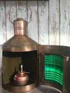 Antique Brass Finish Port & Starboard Lanterns Nautical Oil Lamps Ship Boat - Retro Handicrafts