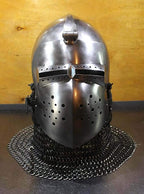 Antique Custom SCA HNB 14 Gauge Steel Medieval Combat Pig Faced Bascinet Helmet - Retro Handicrafts